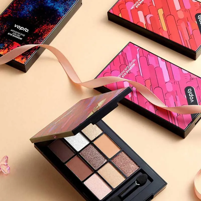 

9-color Three-dimensional Eyeshadow Palette Long-lasting Waterproof Smudge-proof Shimmer Matte Eye Shadow*