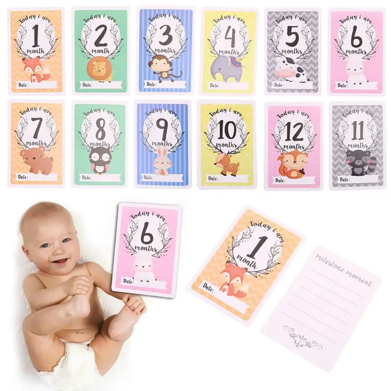 12 cartes Milestone - cartes jalons - jalon - carte bébé