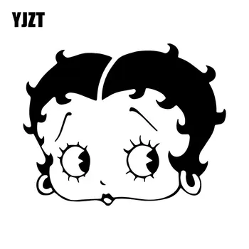 

YJZT 16.7CM*12.8CM Betty Boop Headshot Car Bumper Trunk Decoration Stickers Creative Vinyl Decals C31-0404