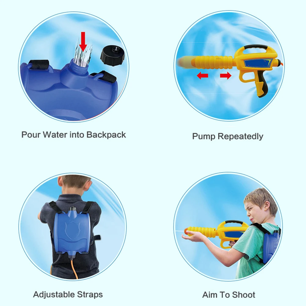 Летняя водяная пушка рюкзак детский игровой водяной пистолет открытый пляж игрушки для детей рюкзак водяной пистолет для детей летом#40