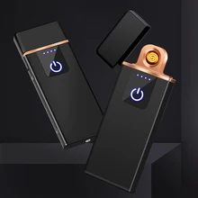 Индукционная электрическая зажигалка с защитой от отпечатков пальцев, зарядка от usb, ветрозащитная, креативная, мужская, Электронная зажигалка USB