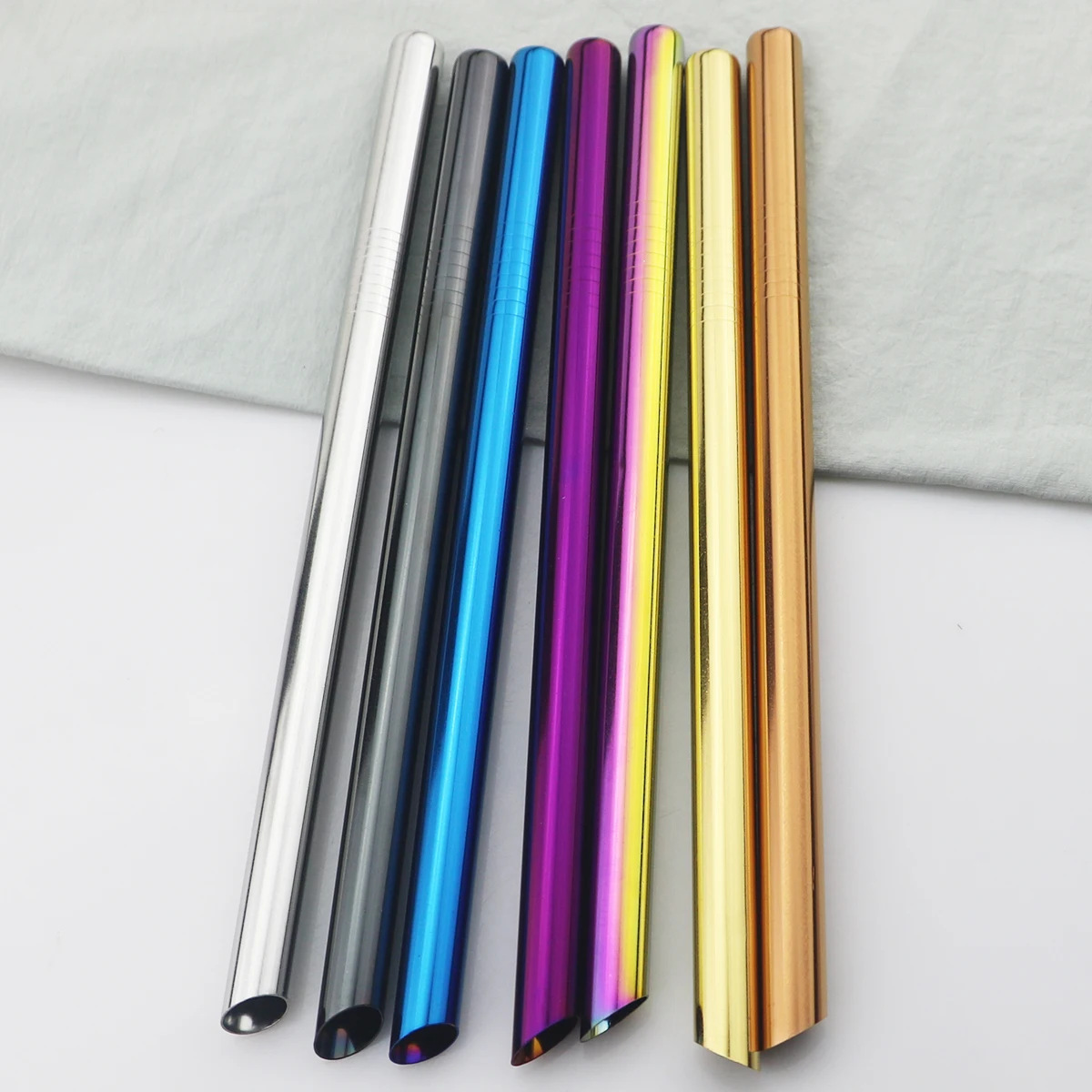 Eco-Friendly Wide Stainless Steel Drinking Straw Set with Cleaning Brush