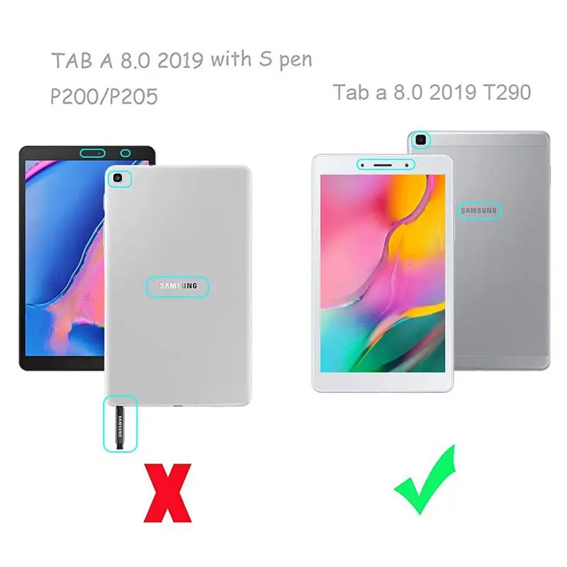 Для Samsung Galaxy Tab A 8,0 2019 T290 SM-T290 SM-T295 детский чехол силиконовый PC Стенд funda чехол с ручной/плечевым ремнем + Flim