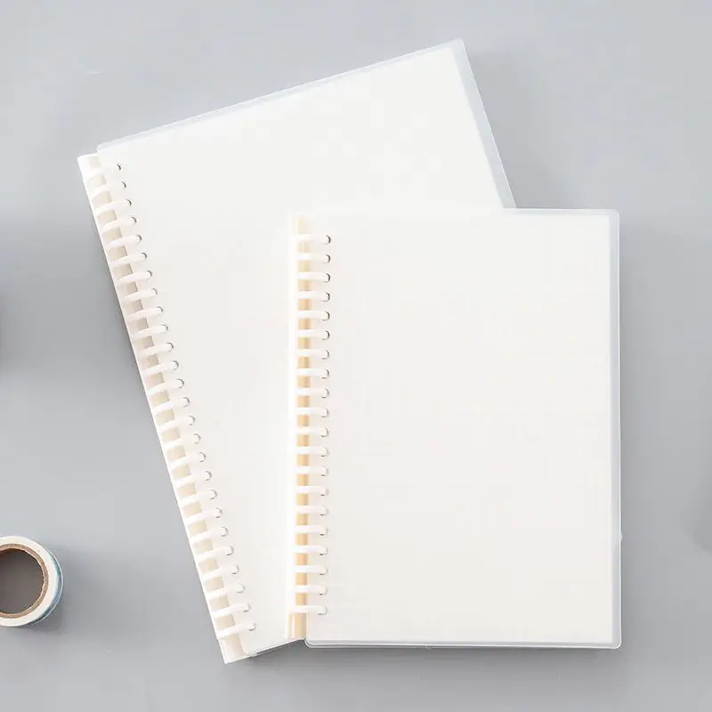 Simple Detachable Plastic Folder Loose-leaf Book PP Cover Notepad B5 A5 Students 80 Pages Multi-functional Clip Journal