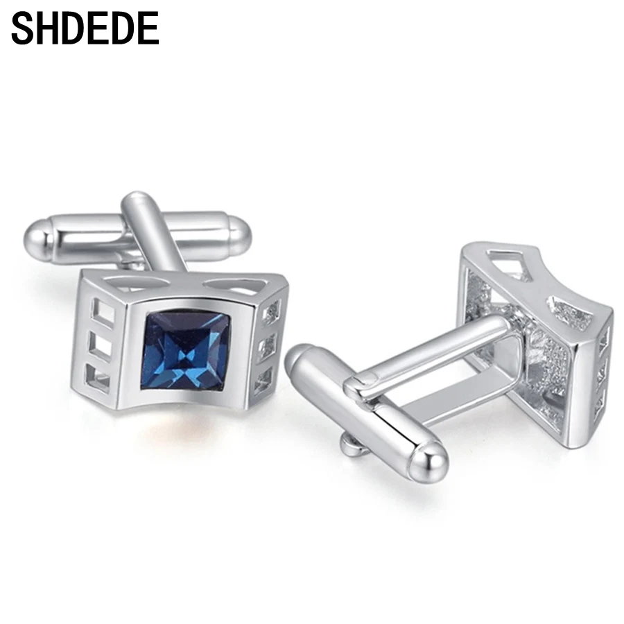 SHDEDE Crystal от Swarovski модные Пуговицы Запонки мужские Роскошная манжета звенья