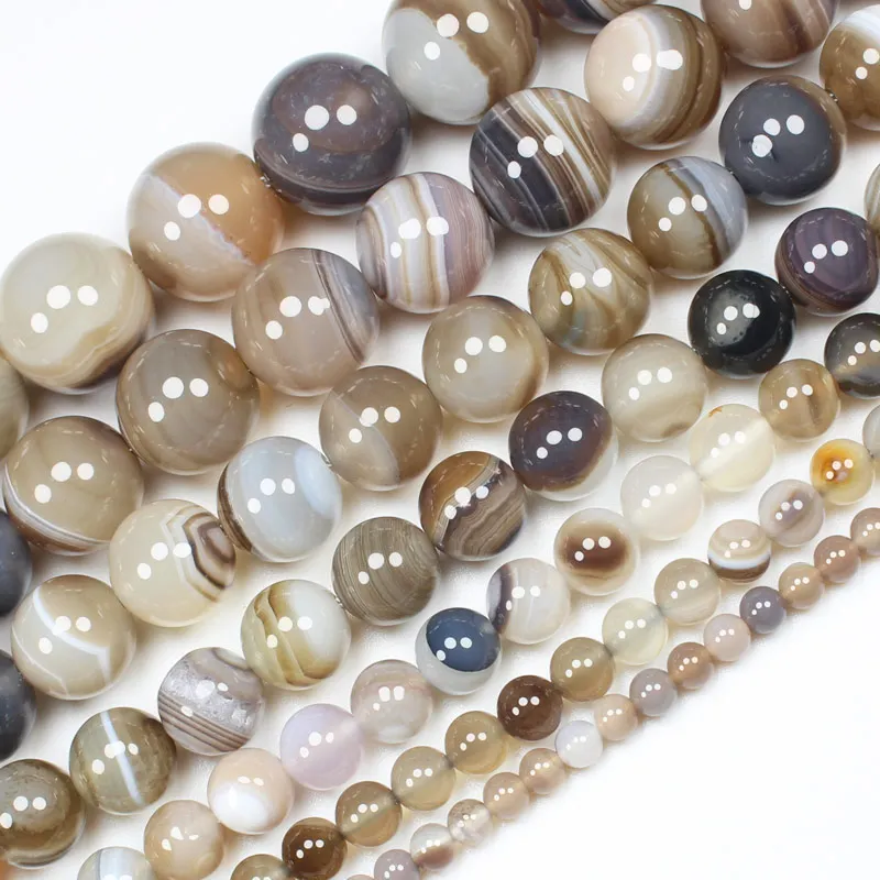 AAAAA Natural Stone Botswana agates Beads Round Loose 15" Semi Preicous Strand 6 8 10 12 MM for Jewelry Making DIY Bra | Украшения и