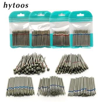 "HYTOOS 50Pcs Del Chiodo del Diamante Punta Del Trapano 3/32 ""Electric Nail Drill Accessori Rotante Cuticola Bava Manicure della Taglierina Del Chiodo Macinapepe"