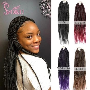 

Synthetic Hair Braiding Extensions Ombre Wine Red Mini Havana Mambo Twist For Women Soku Senegalese Twist Hair Crochet Braids