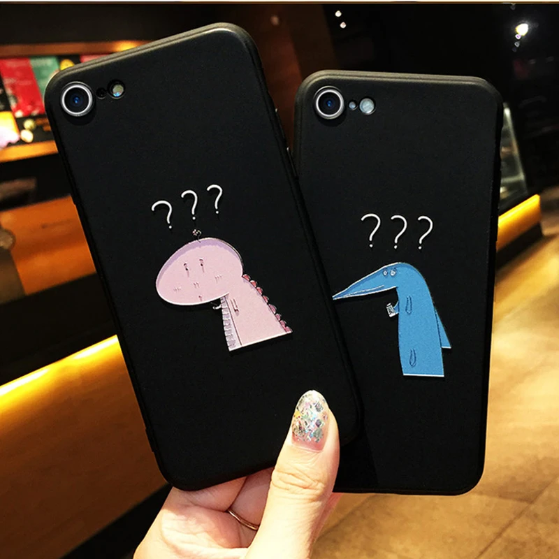 

3D Emboss Cover For iPhone X XR XS Max Funny Cartoon Couples Case Soft TPU Silicon Fundas For iPhone 6 6S 7 8 Plus 5 5S SE Coque