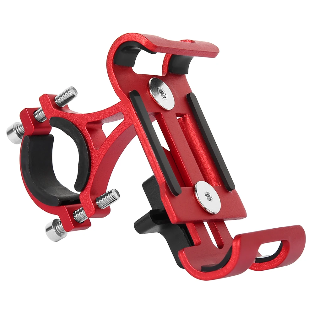 MTB велосипедный держатель для телефона, подставка для 3,5-6,2 дюймов, gps держатель, регулируемая поддержка, велосипедный телефон, руль, зажим, велосипедный кронштейн - Цвет: Красный