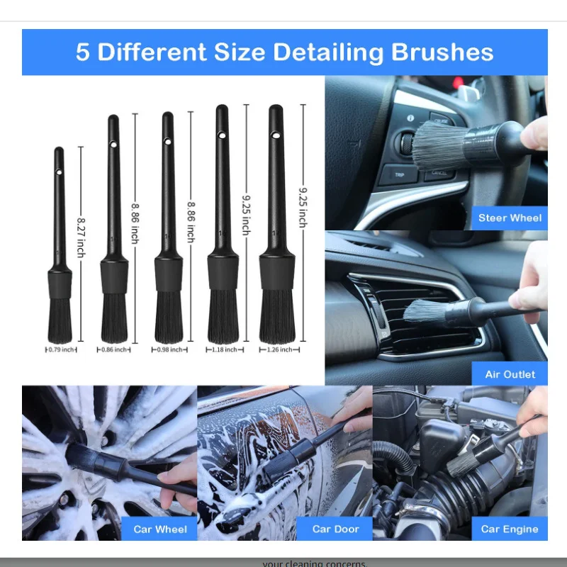 Auto Reinigung Pinsel Set Detaillierung Pinsel Power Wäscher Bohrer Pinsel Für Auto Leder Air Vents Felge Reinigung Dirt Staub Sauber werkzeuge – Detail 6