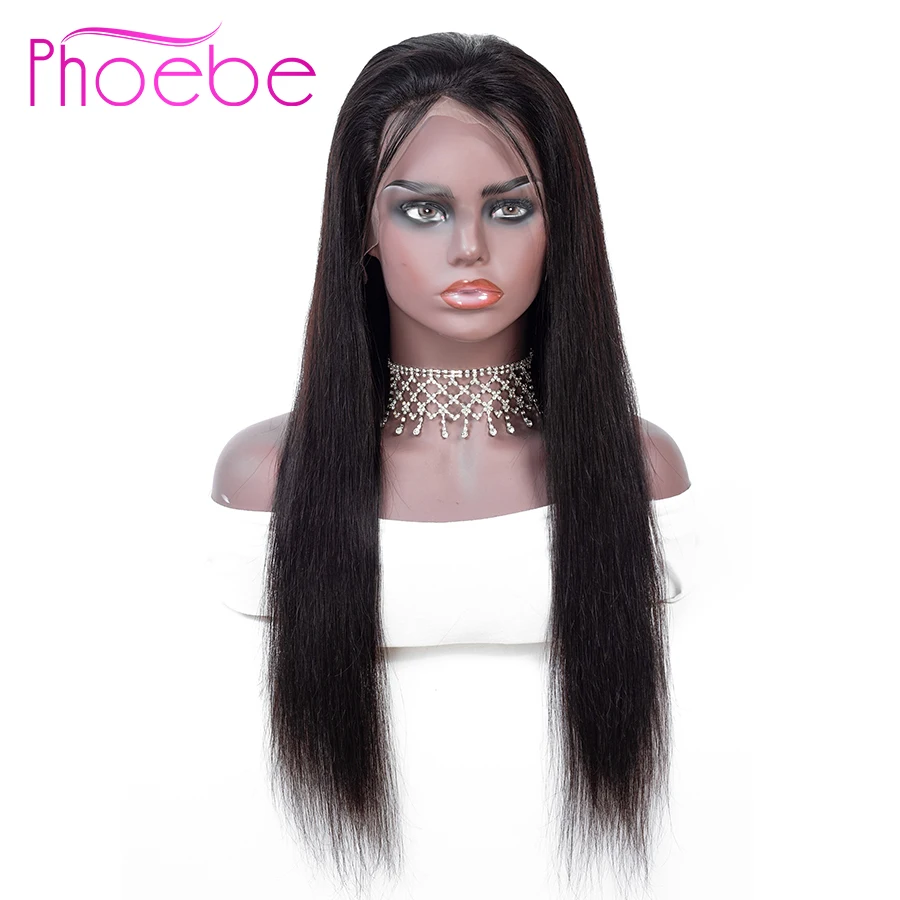 Phoebe 13x4 Lace Frontal Human Hair Wigs Brazilian Straight Lace Frontal Wig With Baby Hair for Black Women Non-Remy 130%Density