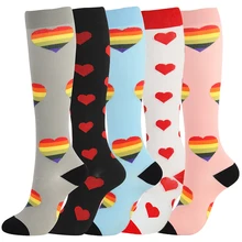 1Pair Cute Quality Unisex Compression Stockings Cycling Socks Fit Medical Edema Diabetes Varicose Veins Running Marathon Socks