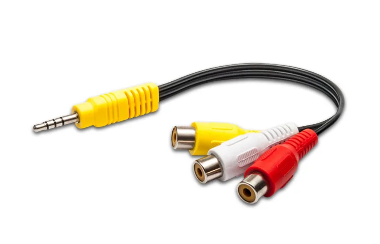 

100 шт. 3,5 мм 3,5 Aux штекер стерео к 3 RCA гнездо 3RCA Аудио Видео AV адаптер кабель для высокопроизводительного воспроизведения видео аудио