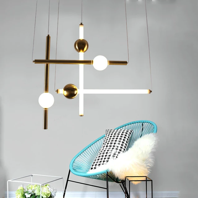 Plafonnier en verre et métal créatif post-moderne, design de créateur