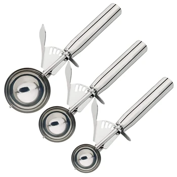 

3-Piece Cookie Spoon Stainless Steel Ice Cream Spoon Set Is Perfect for Cookies, Ice Cream, Cakes, Muffins, Meatballs