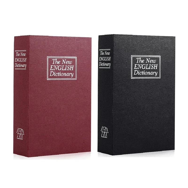

2x Dictionary Book Safe Diversion Secret Security Stash Booksafe Lock&Key Red & Black
