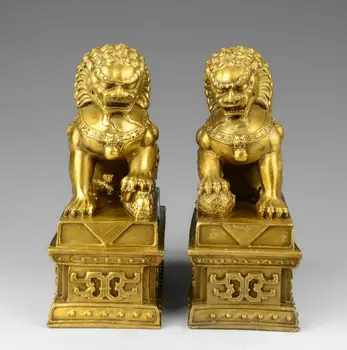 

Copper Satue Pure copper Lion Ornament Gongmenshi's efforts to control the house and promote the official movement and prevent