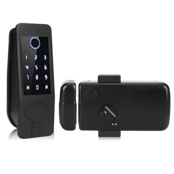 

Intelligent Door Lock Bluetooth NFC Remote Voice Control Fingerprint Password Key Card Unlock Anti-Theft Gate Entrance Hot