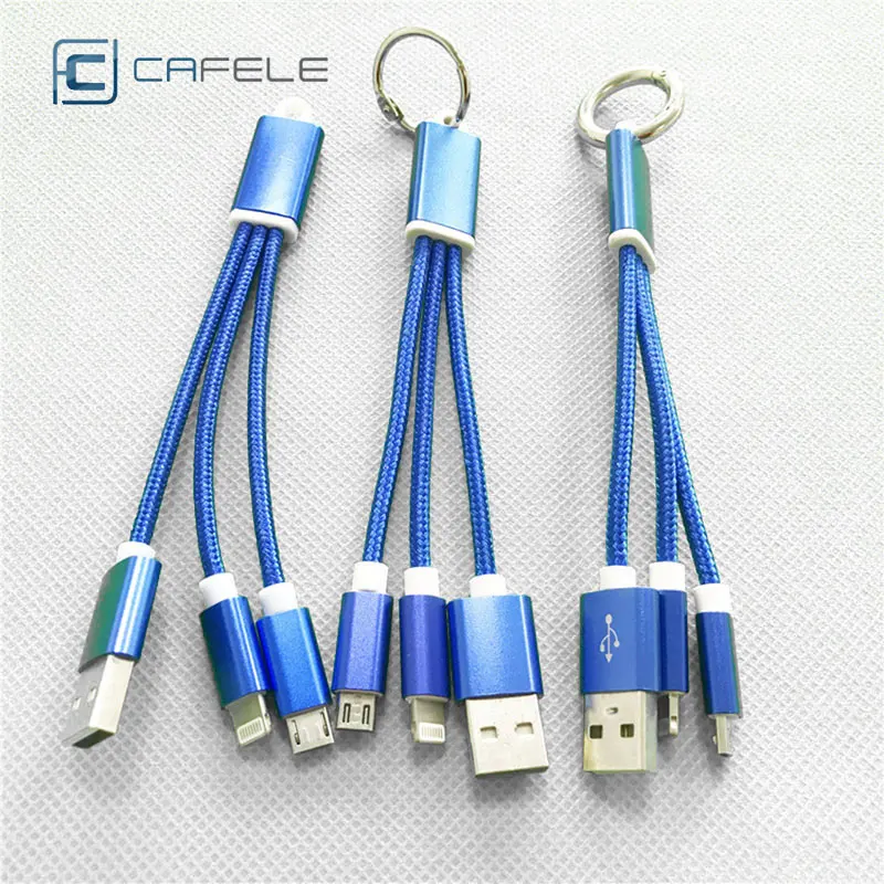 Cafele USB кабель 3 в 1 брелок 2A Тип C Usb Зарядное устройство для подключения кабеля к