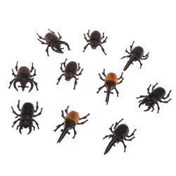 Pacote de 10 besouros de plástico figuras vários estilos para crianças ciência e natureza brinquedos educativos