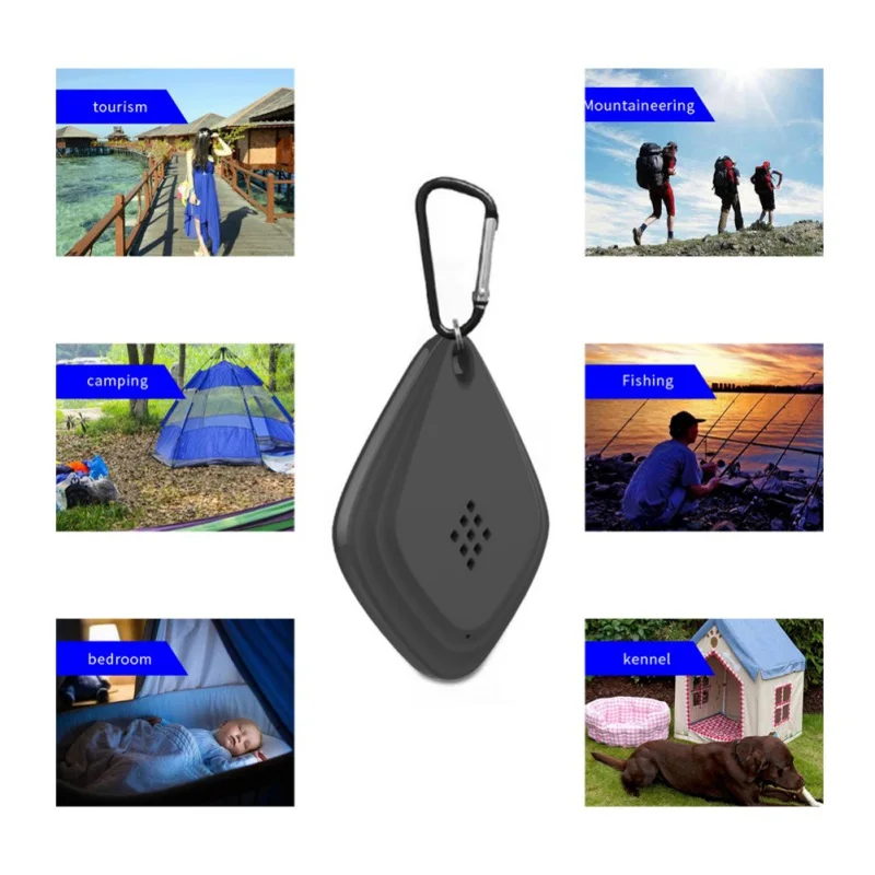 

Ultrasonic Mini Mosquito Repeller Portable Hanging Non-Toxic Electronic Pest Killer For Outdoor Travelling USB Rechargeable