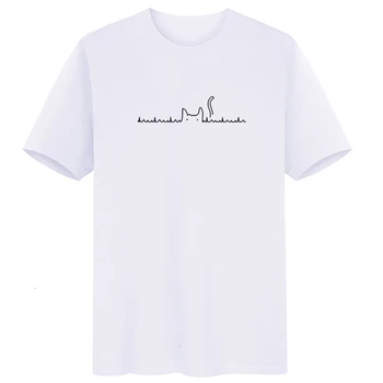 

Simple Style Cartoon Cat Line T Shirt Women Gothic Kawaii Aesthetic Punk Short Sleeve Plus Size Cotton Top Tees Tee Shirt Femme