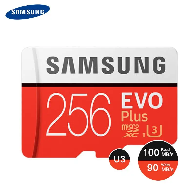 SAMSUNG Micro SD Memory Card EVO Plus 256GB 128GB 64GB 100MB s SDXC C10 U3 UHS 4