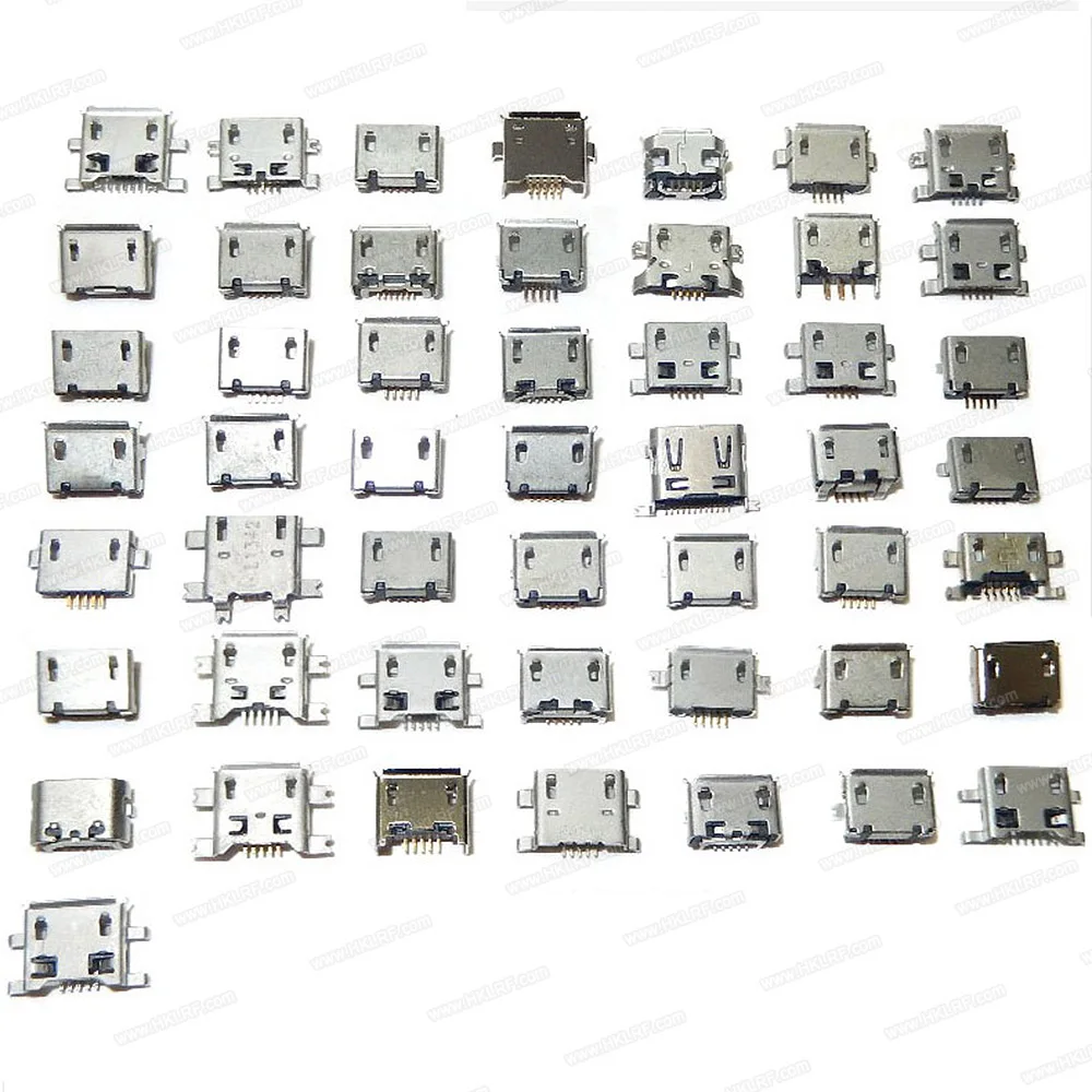 

50Pcs Micro USB Type-B Socket Connector SMT Socket Jack Connector Port PCB Board