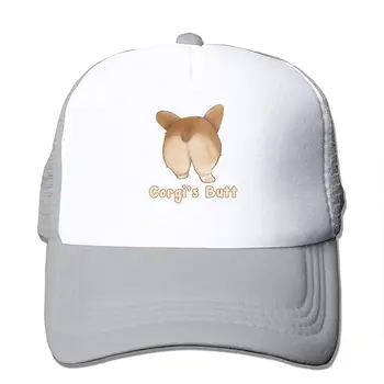 

Corgi Butt Mesh Baseball Cap Unisex Adjustable Trucker Style Hats Gray