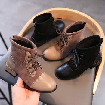 

New Winter With Plush Knight boots Girls Princess Fashion Rome Style Children Martin Boots Baby Kids Knee-High Kids Sport Shoes