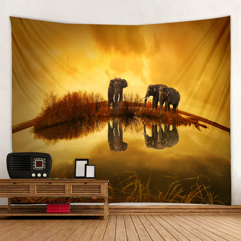 

Fashion tapestry feather wall hanging wall hanging room color abstract anime elephant tapestry carpet artist home decoration