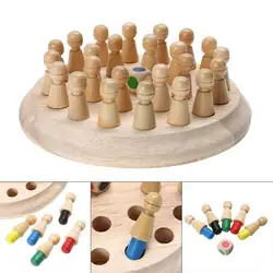 1 деревянная игра-головоломка с памятью, шахматы, обучающая игрушка, тип, шахматная палочка, цвет, раннее образование, 3D математика, семейный