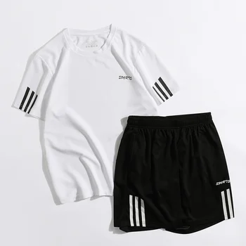 

soccer jerseys Sports suit men's short sleeve 2020 spring summer fitness quick dry running suit short pants two-piece suit