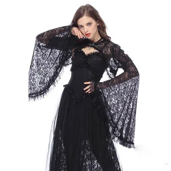 

Women Victorian Vintage Gothic Lace Hollow out Cape Shawl Asymmetrical Sleeve Retro Tippet Cosplay Halloween Medieval Costume