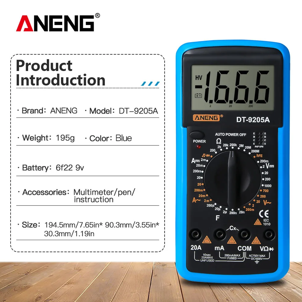 

LCD Display Digital Multimeter Alternating/Direct Voltage Current Resistance Capacitance Diode Triode Tester
