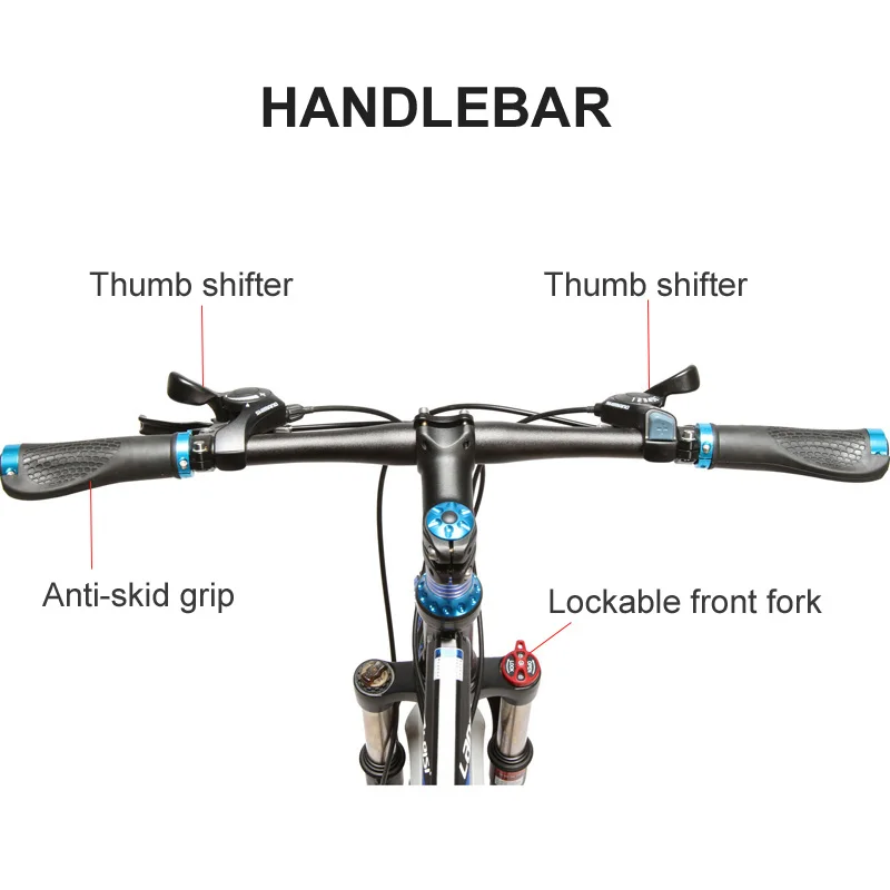 K660 26 Inch Folding Bicycle, 21 Speed Mountain Bike, Front & Rear Disc Brake, Integrated Wheel, Full Suspension