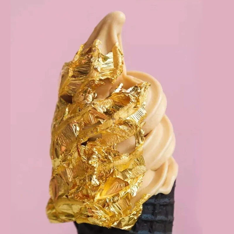 Съедобные Goldleaf серебряная фольга бумажные хлопья торт топперы для ...