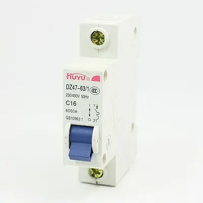 

AC 230/400V 16A Single Pole Overload Protection MCB Mini Circuit Breaker