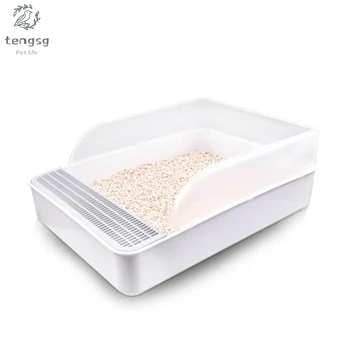 

Puppy Cat Indoor Home Plastic Sandbox With Scoop Cat Litter Box Cat Dog Tray Pet Dog Toilet Bedpan Teddy Anti-Splash Toilette