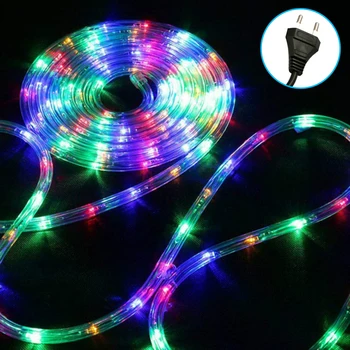 

Waterproof LED Rainbow Tube Light Strip Rope Flexible Round Tow Wire AC220v 36led/m white warm white RGB Outdoor Decorative