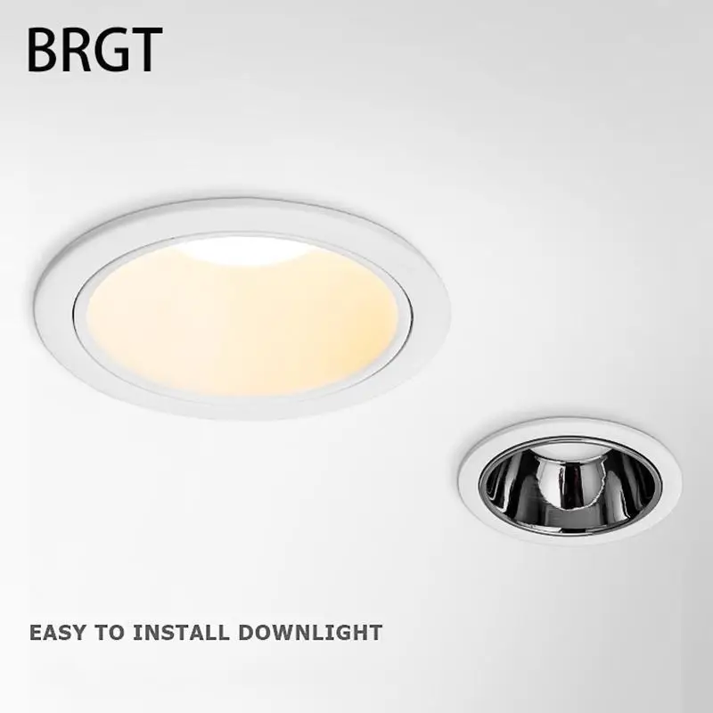 BRGT LED Downlights Aluminum 8W Replaceable Ceiling Lamp Anti-Glare Tuya Spot Narrow Border For Kitchen Home Indoor Lighting hkusth 16 9 pet crystal alr anti light projection screen with narrow frame for home theatre ust projector