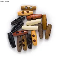 10pcs Olives Buttons 2 Hole Wood Toggle Sewing Craft DIY Accessory Compatible With Clothing Coat Jacket Blazer Bag 2