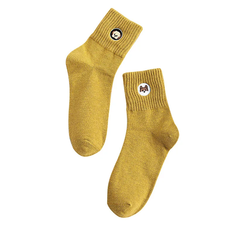 Женские носки Осень Новые Креативные носки персональная вышивка мультфильм дышащий дезодорант удобные носки для женщин
