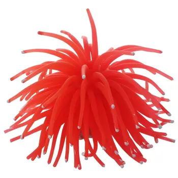 

Silicone Aquarium Fish Tank Decor Artificial Coral Plant Underwater Decoration - Orange
