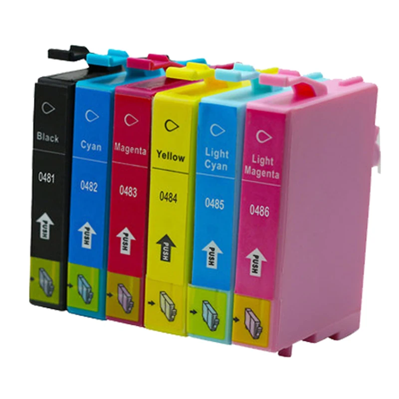 T0481 6 шт. совместимый картридж с чернилами для принтера Epson Stylus Photo R200 R220 R300 R300M R320 R340