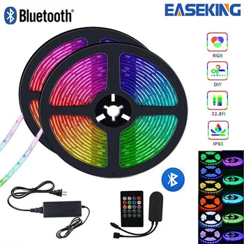 

Bluetooth LED Strip Lights 20M RGB 5050 SMD Flexible Ribbon not Waterproof RGB LED Light 15M Tape Diode DC 24V Bluetooth Control