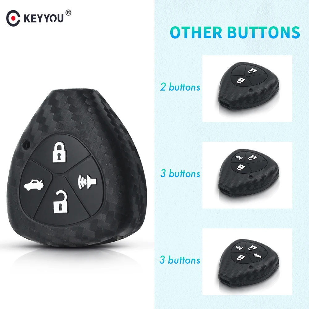 KEYYOU углеродное волокно ключа автомобиля чехол КРЫШКА ДЛЯ Toyota Yaris Tarago Camry Corolla RAV4