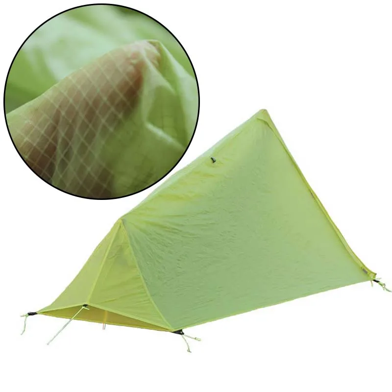 

Outdoor Single Person Ultra Light Aluminum Pole Camping Tent Hiking Double Layer Green Nylon Tent