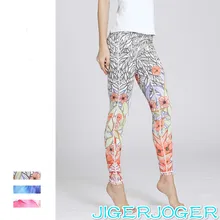 Штаны для фитнеса или йоги для девочек, высококачественные тонкие спортивные Леггинсы, длинные колготки с принтом для бега, контроль живота, большие размеры